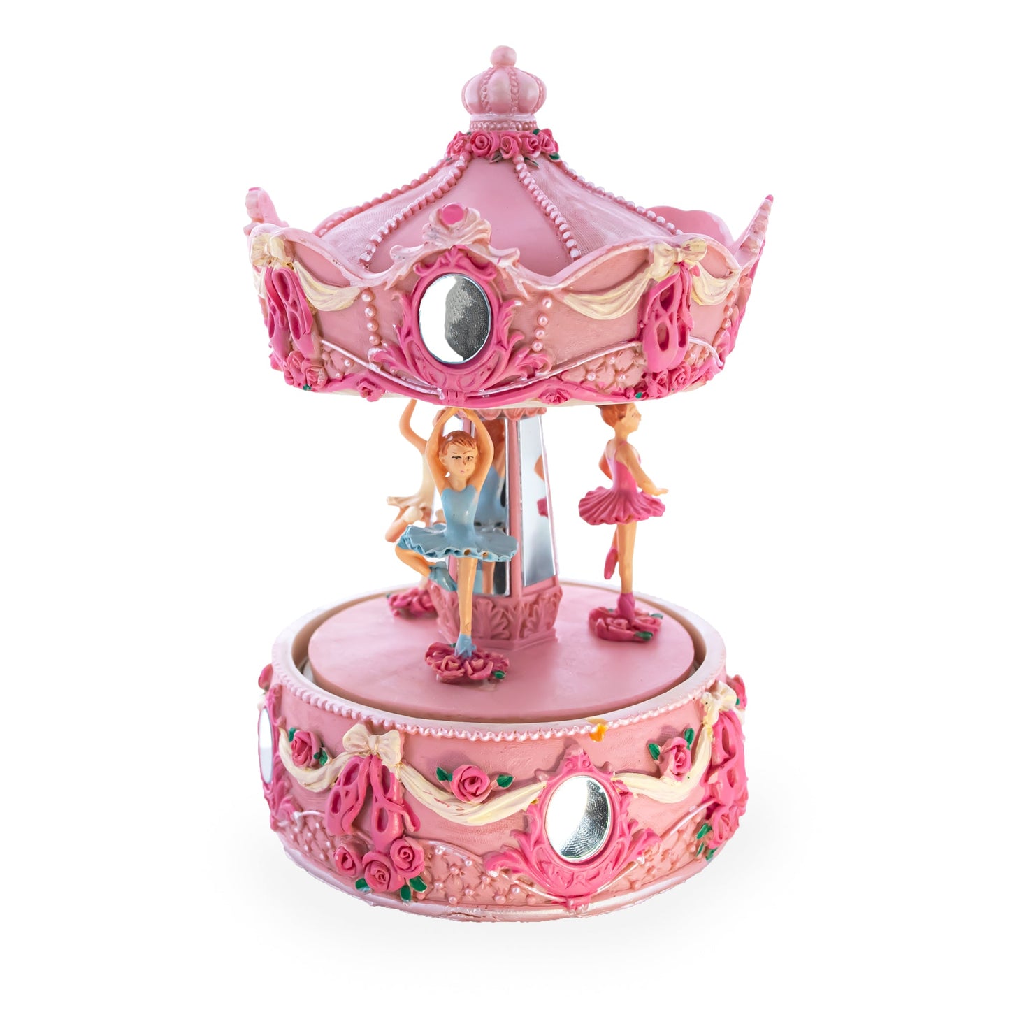 Pink Ballerina Carousel Rotating Musical Figurine