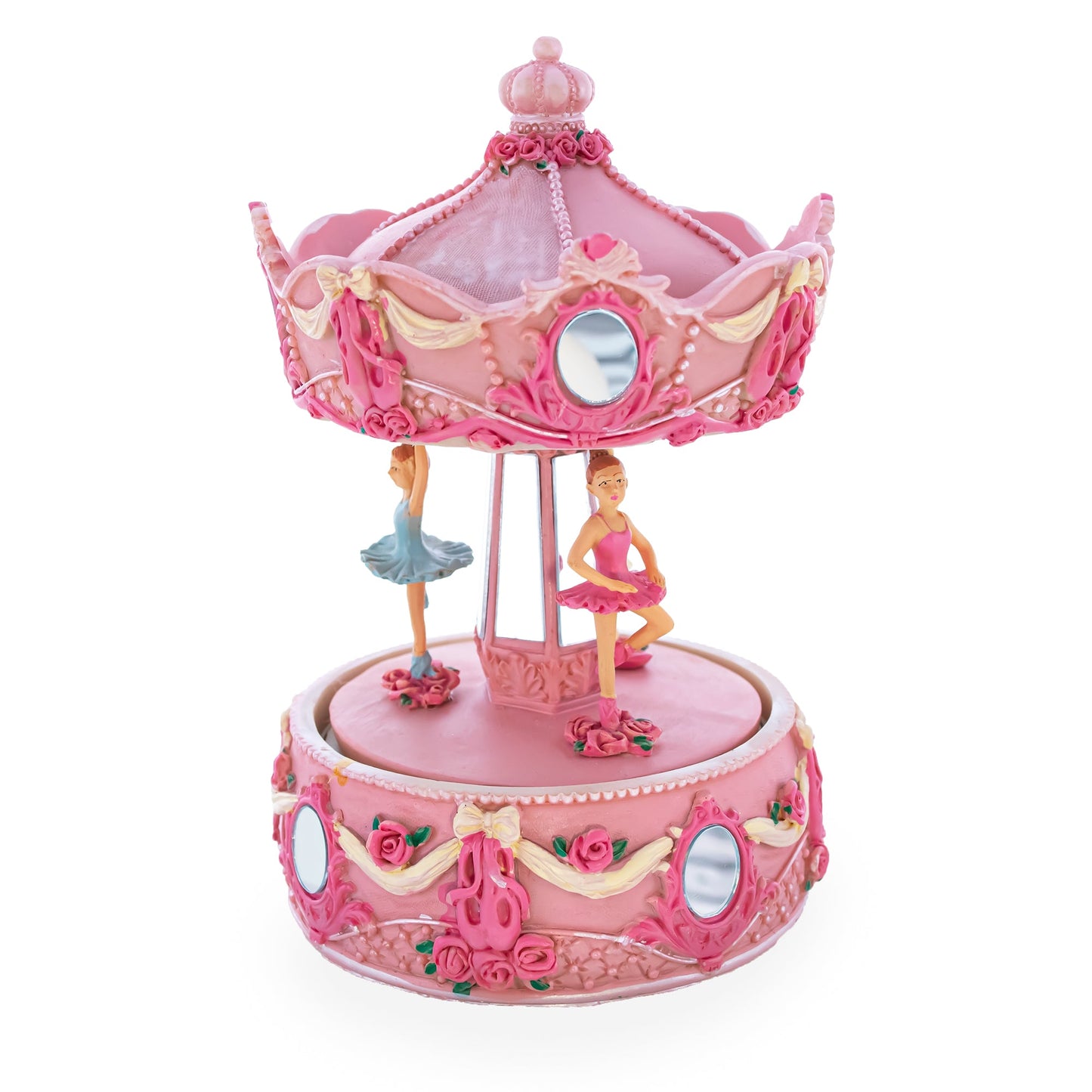 Pink Ballerina Carousel Rotating Musical Figurine