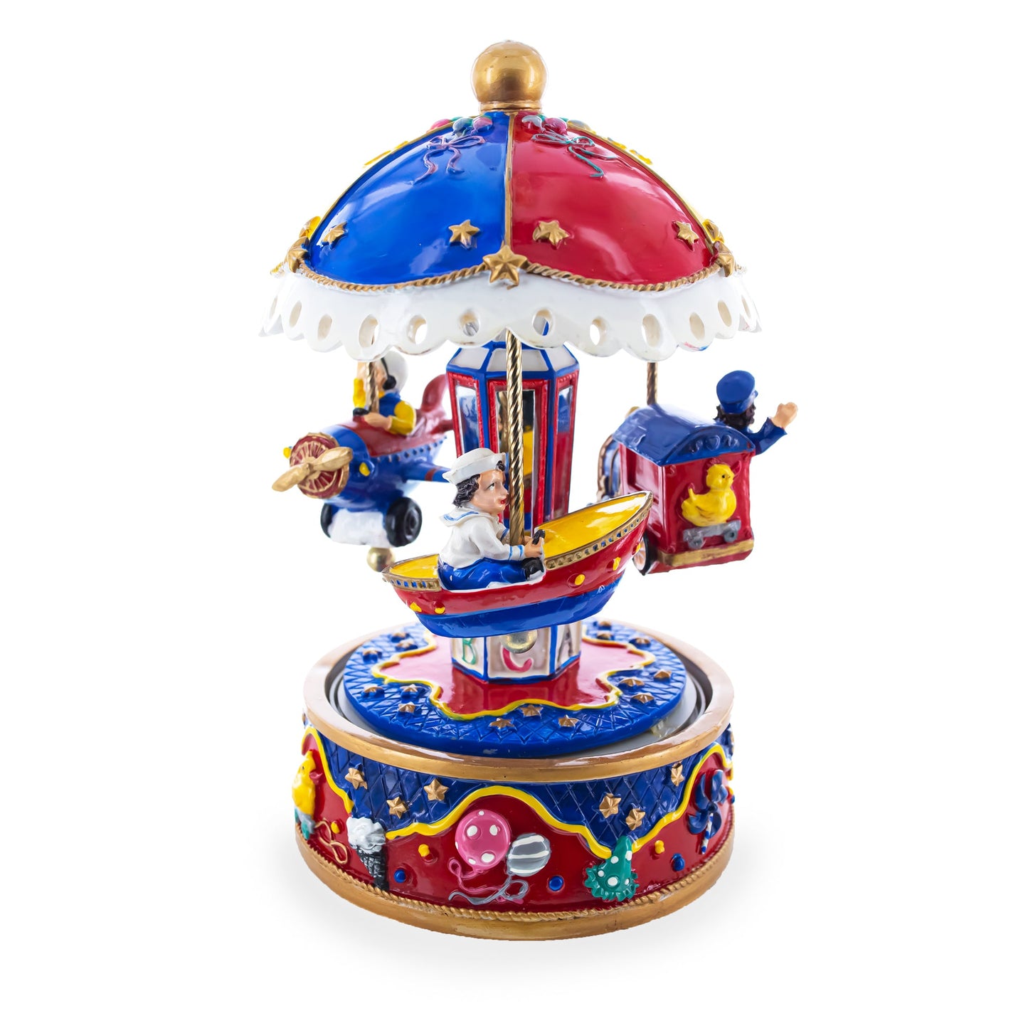 Musical Figurine with Airplane, Boat, and Train