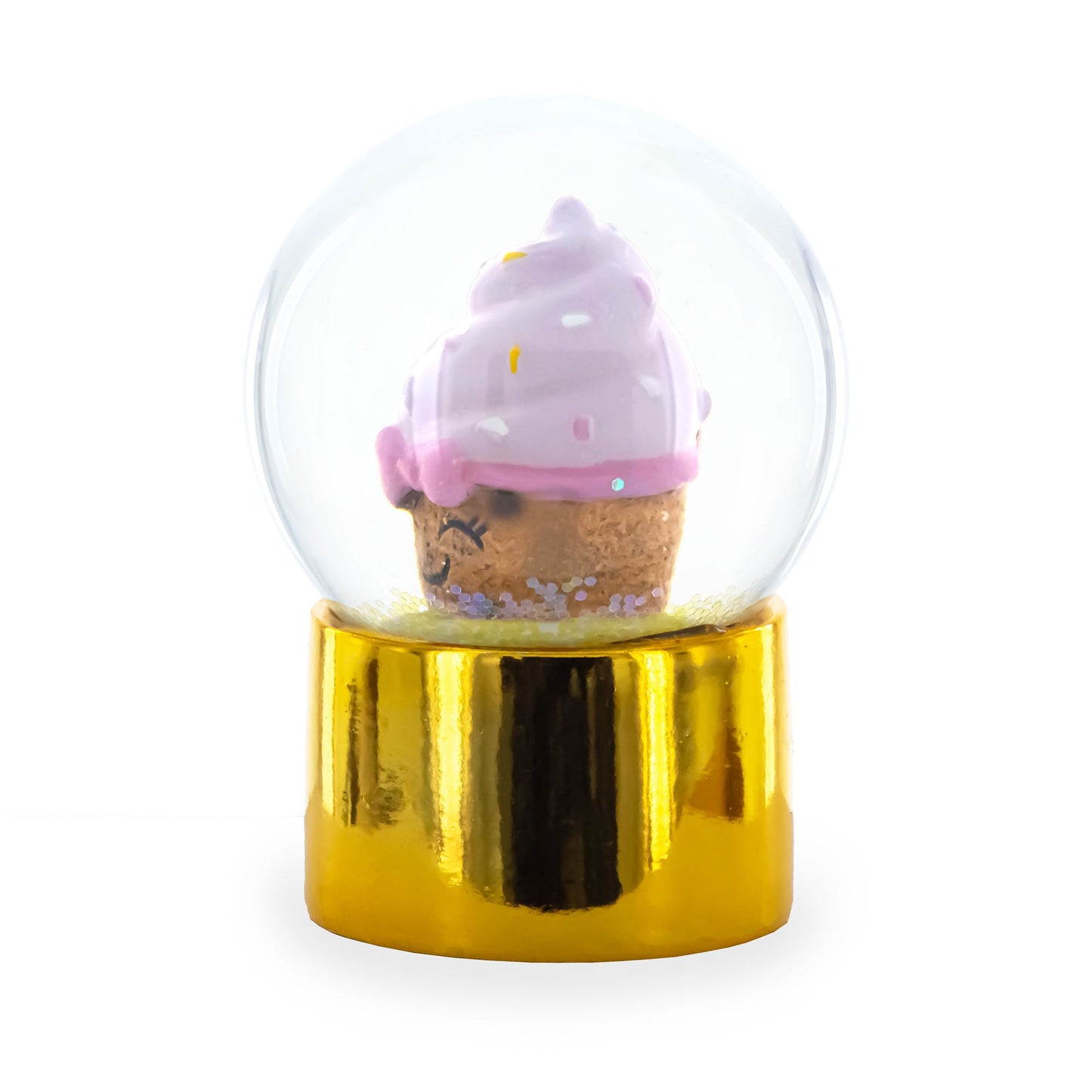 Golden Cupcake Elegance Mini Water Snow Globe