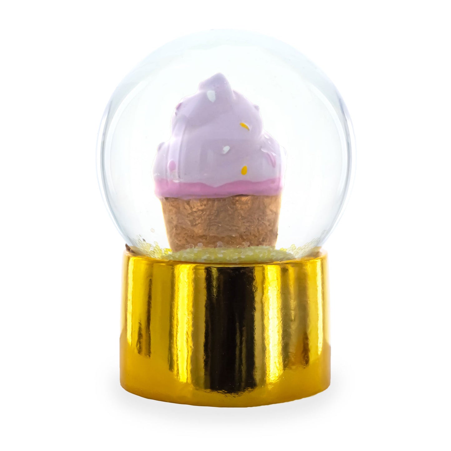 Golden Cupcake Elegance Mini Water Snow Globe