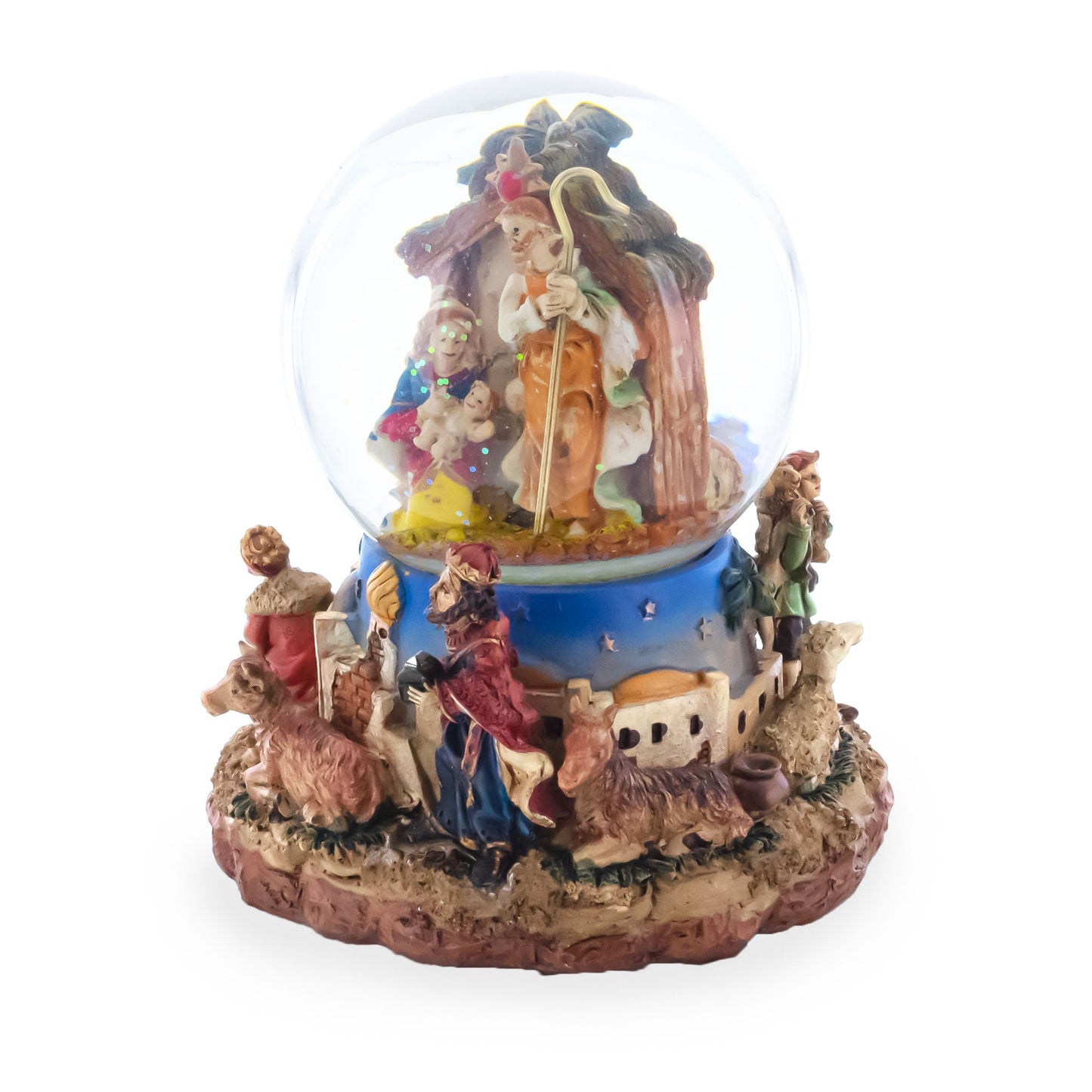 Regal Gift Bearers Nativity Scene Musical Water Snow Globe