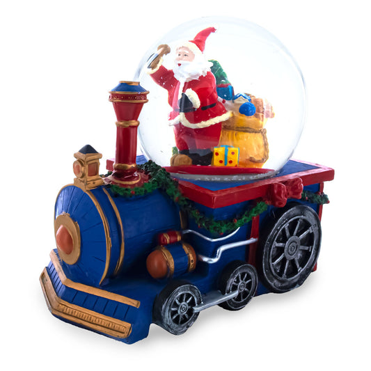 Santa's Train of Gifts Musical Water Snow Globe