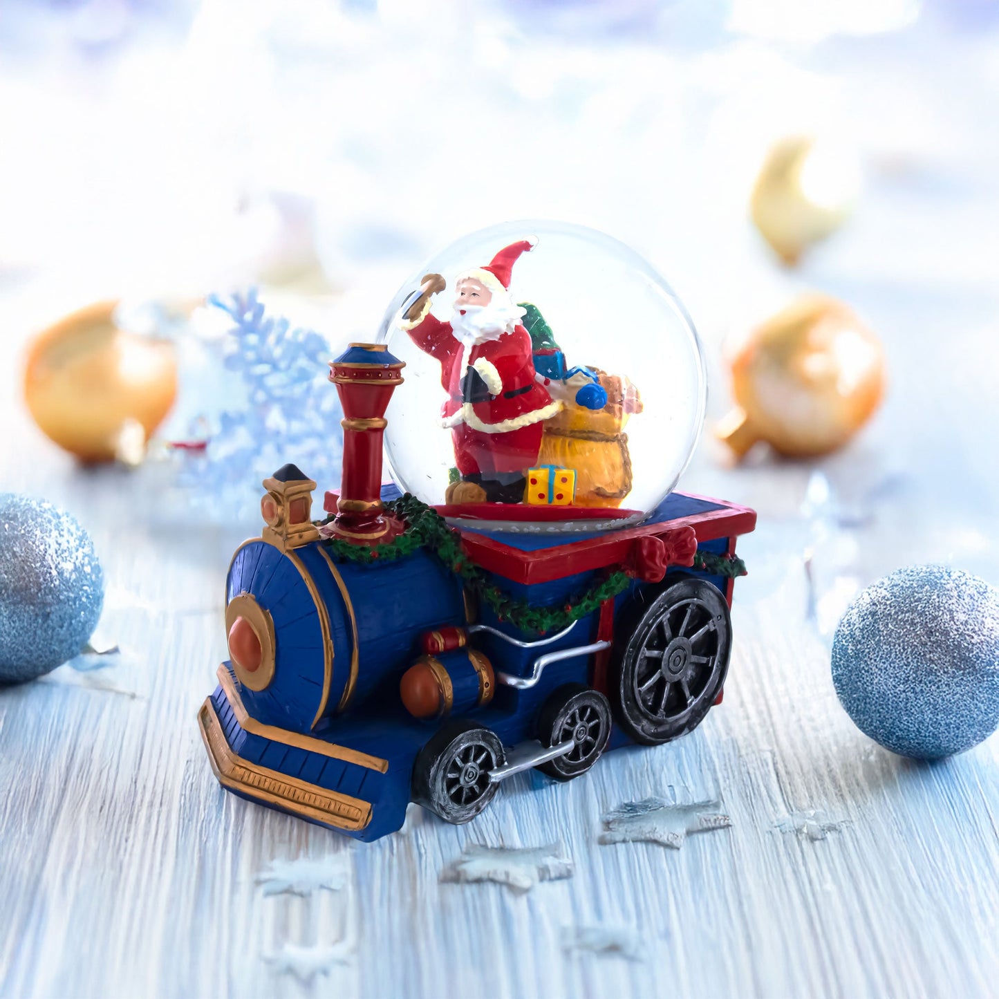 Santa's Train of Gifts Musical Water Snow Globe