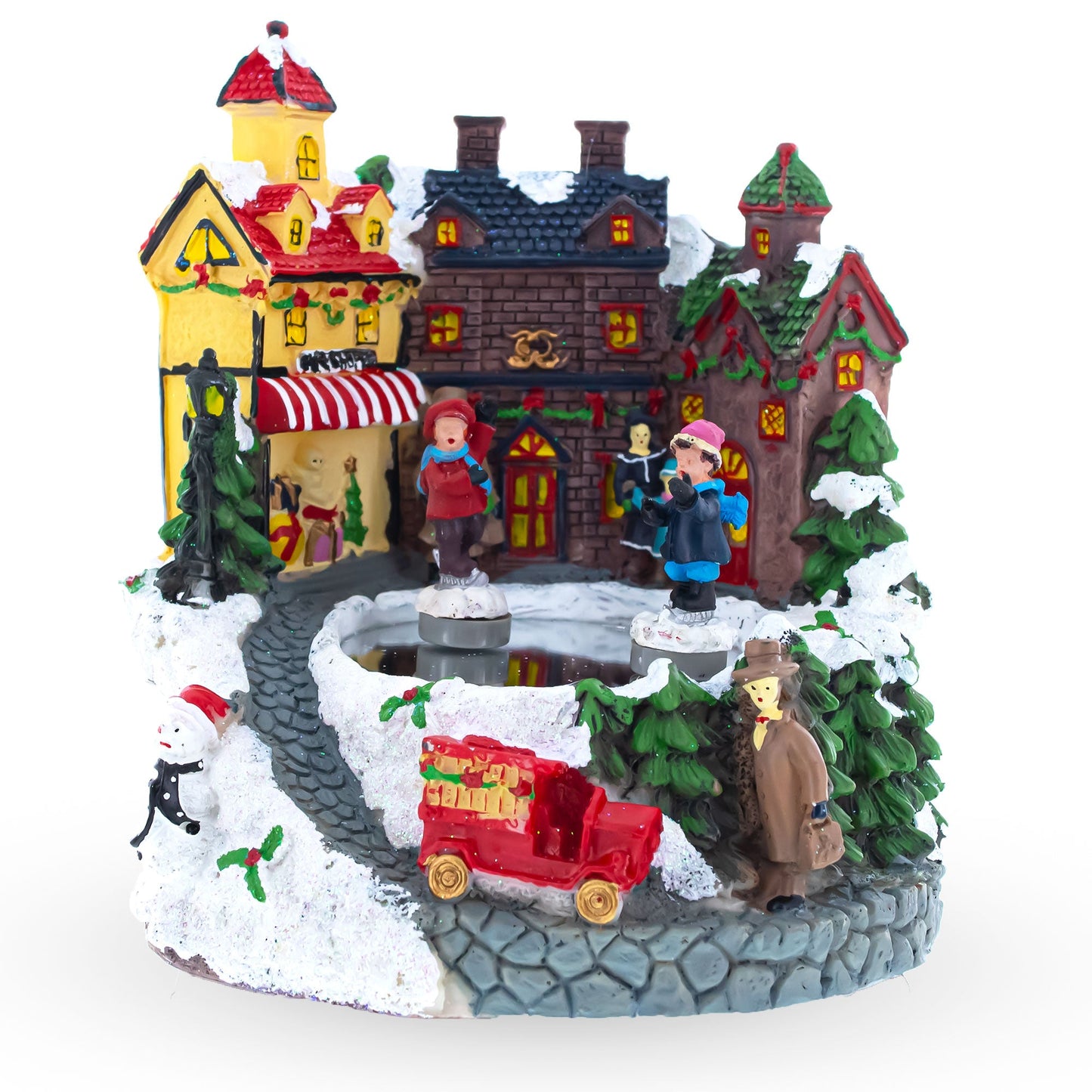 Winter Village Skating Animated Musical Christmas Figurine