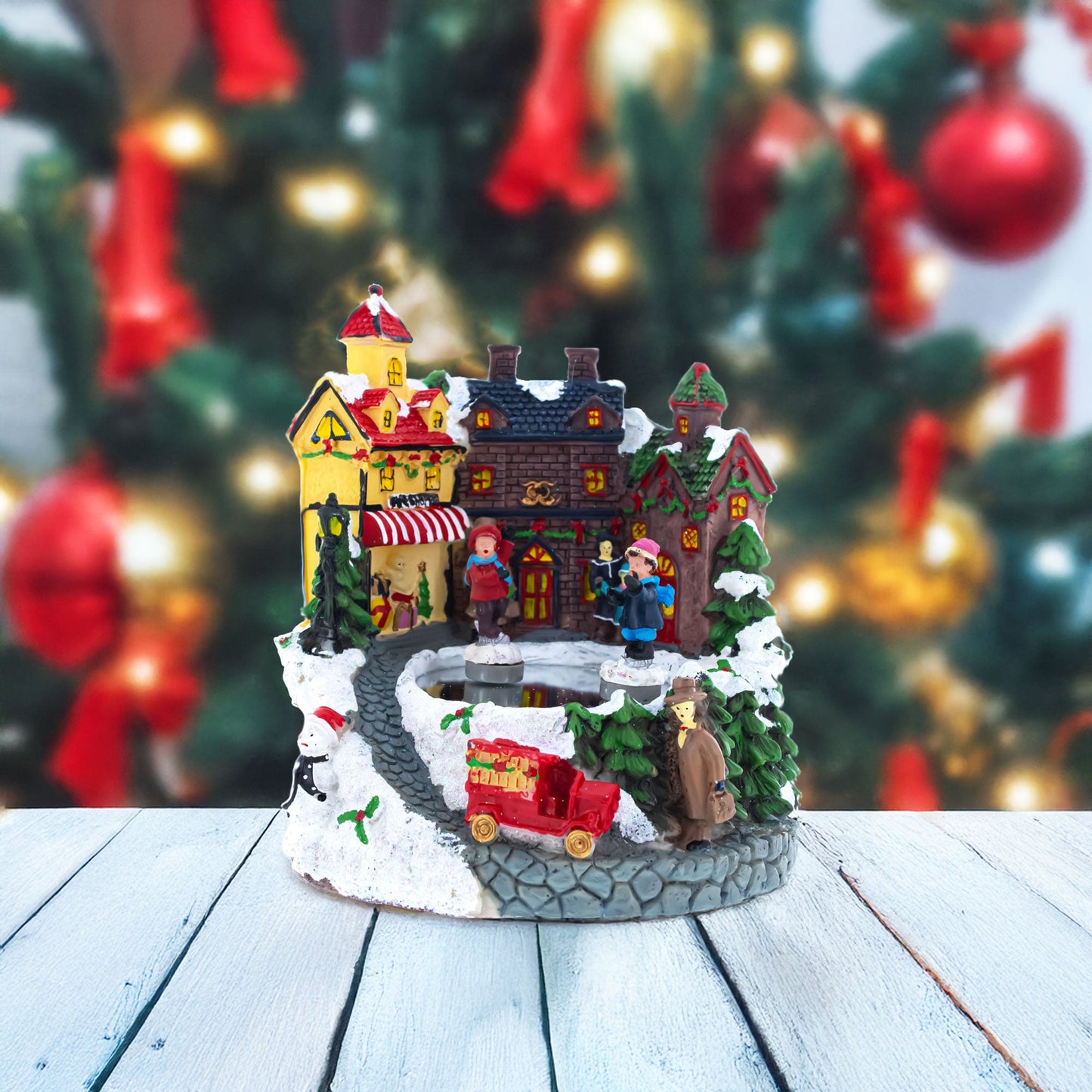 Winter Village Skating Animated Musical Christmas Figurine