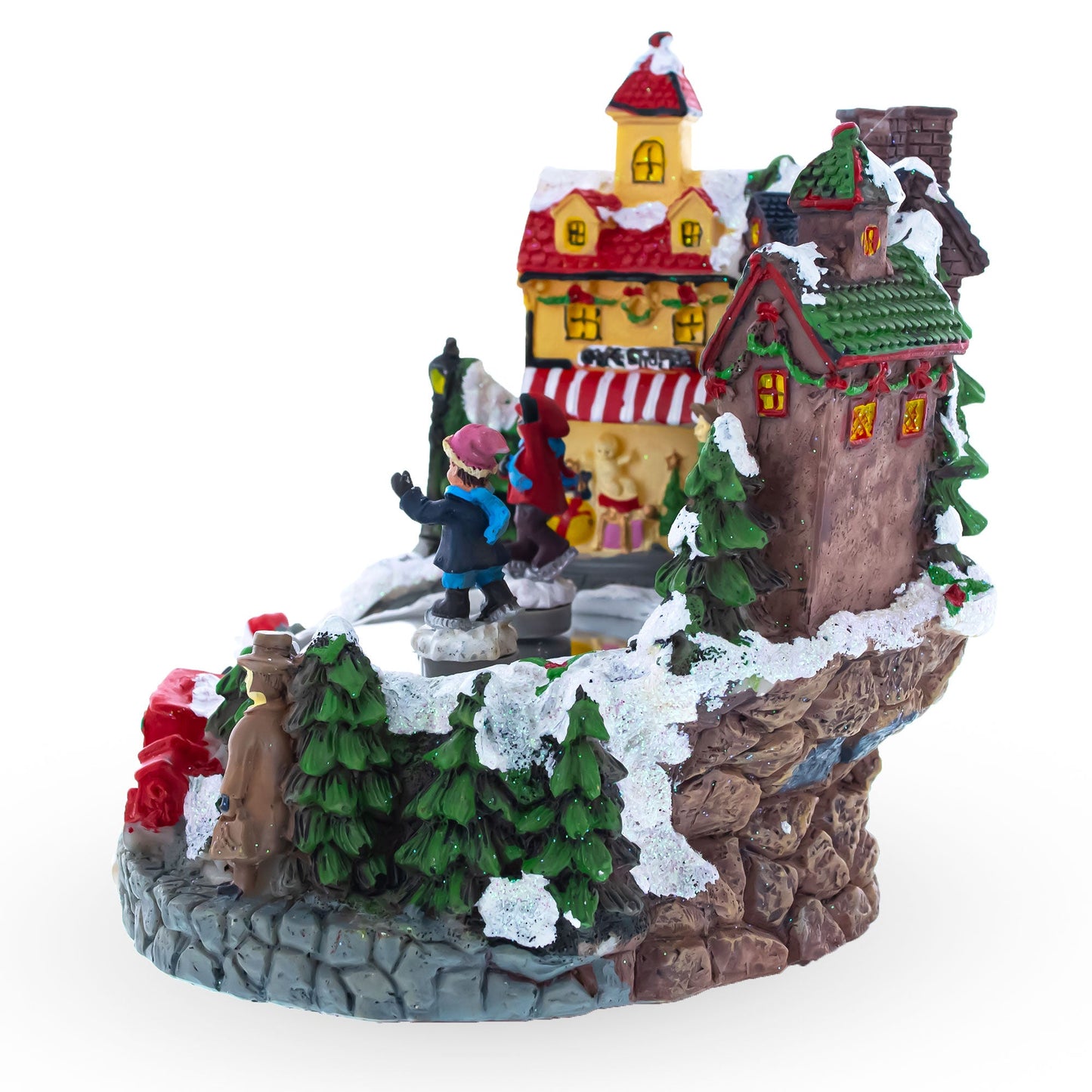 Winter Village Skating Animated Musical Christmas Figurine