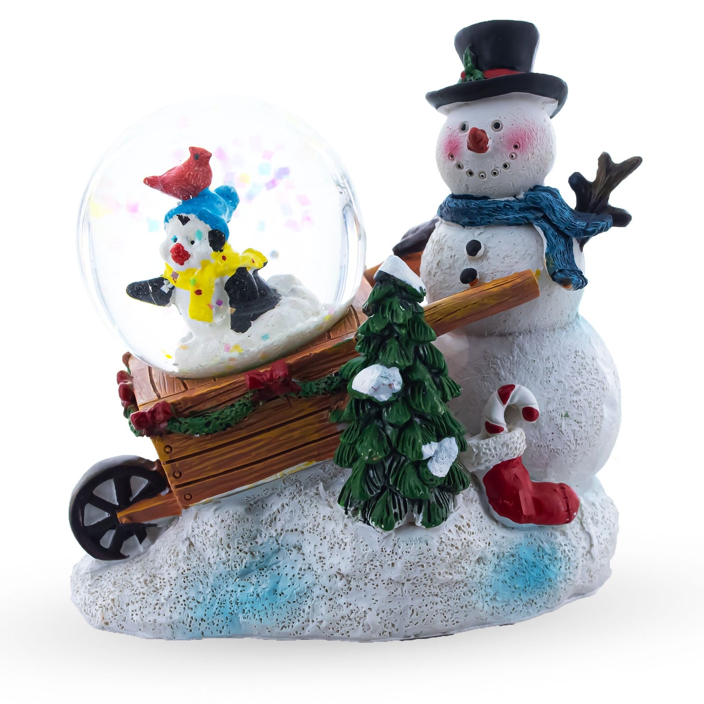 Snowman, Penguin and Cardinal Mini Water Snow Globe