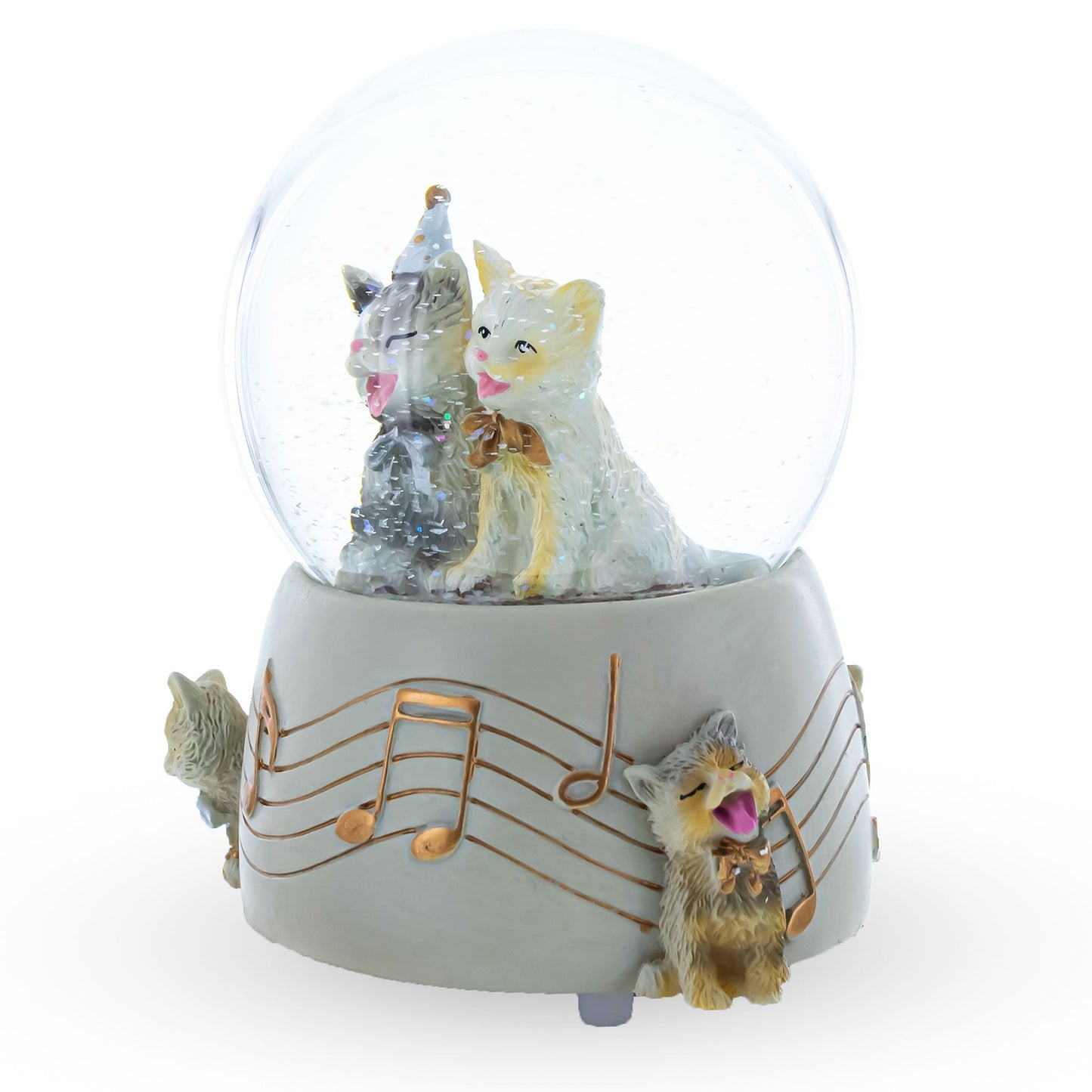 Cats Party Musical Water Snow Globe
