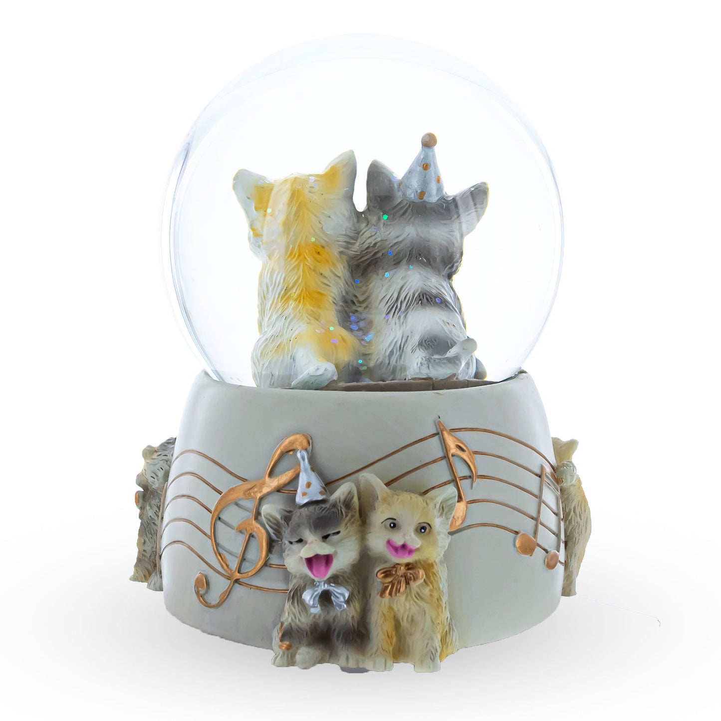 Cats Party Musical Water Snow Globe