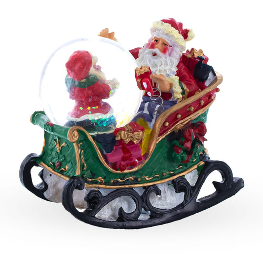 Santa's Joyful Sleigh Ride Mini Snow Water Globe