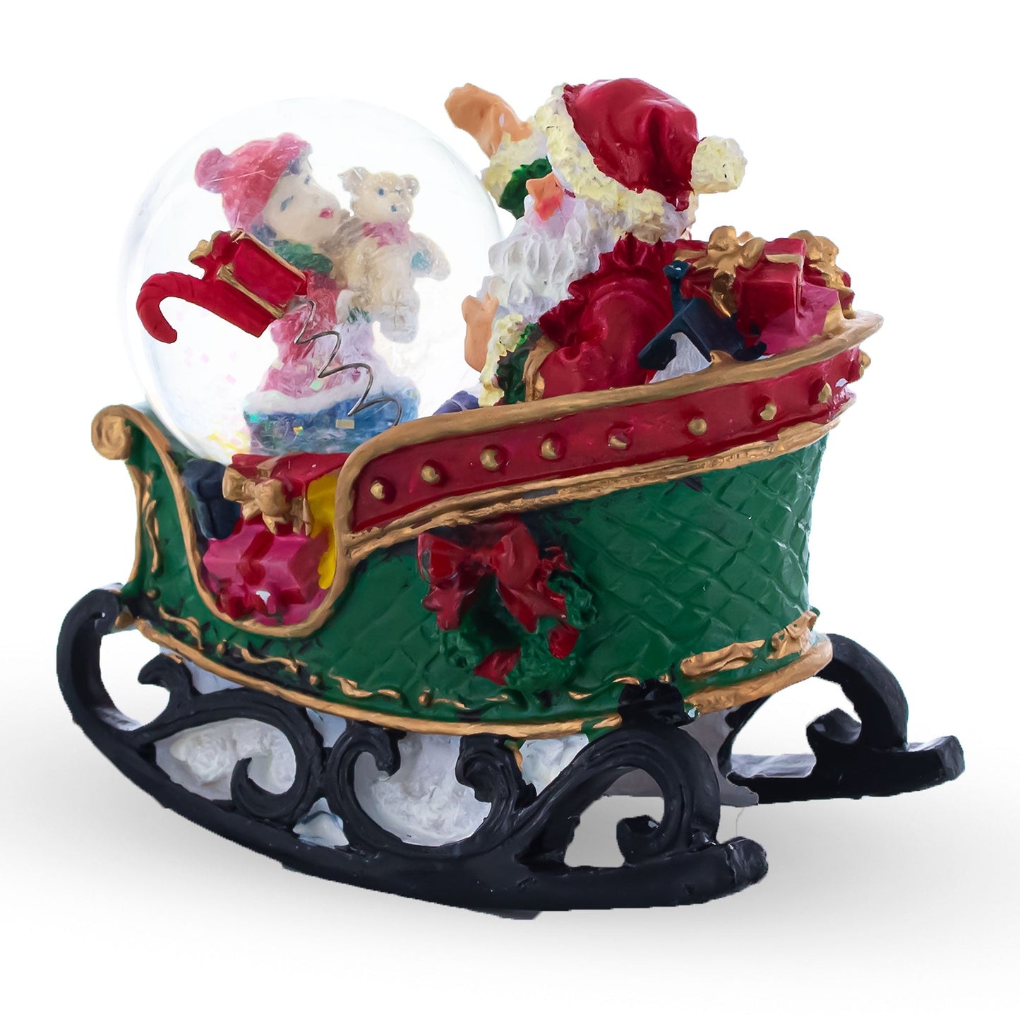 Santa's Joyful Sleigh Ride Mini Snow Water Globe