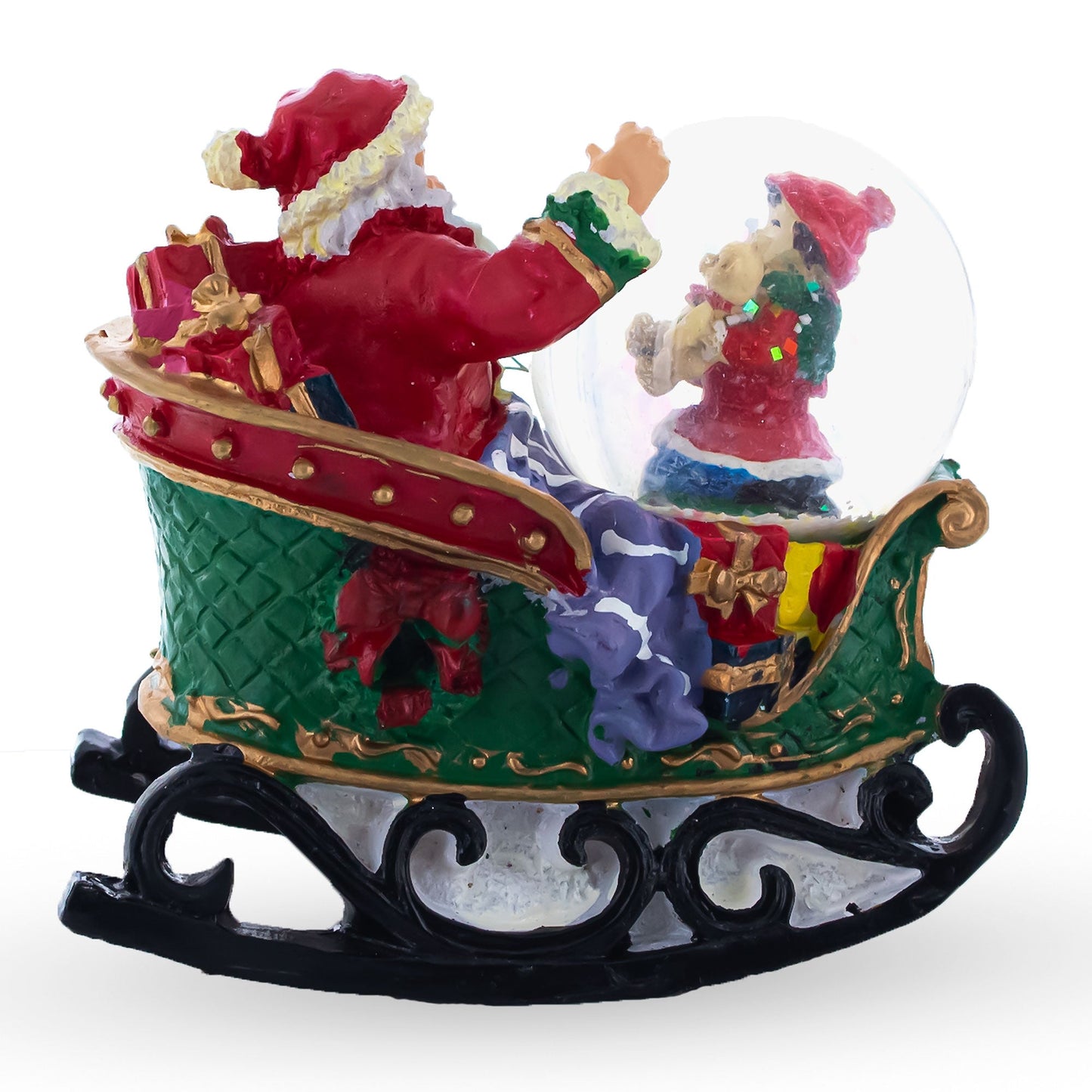 Santa's Joyful Sleigh Ride Mini Snow Water Globe