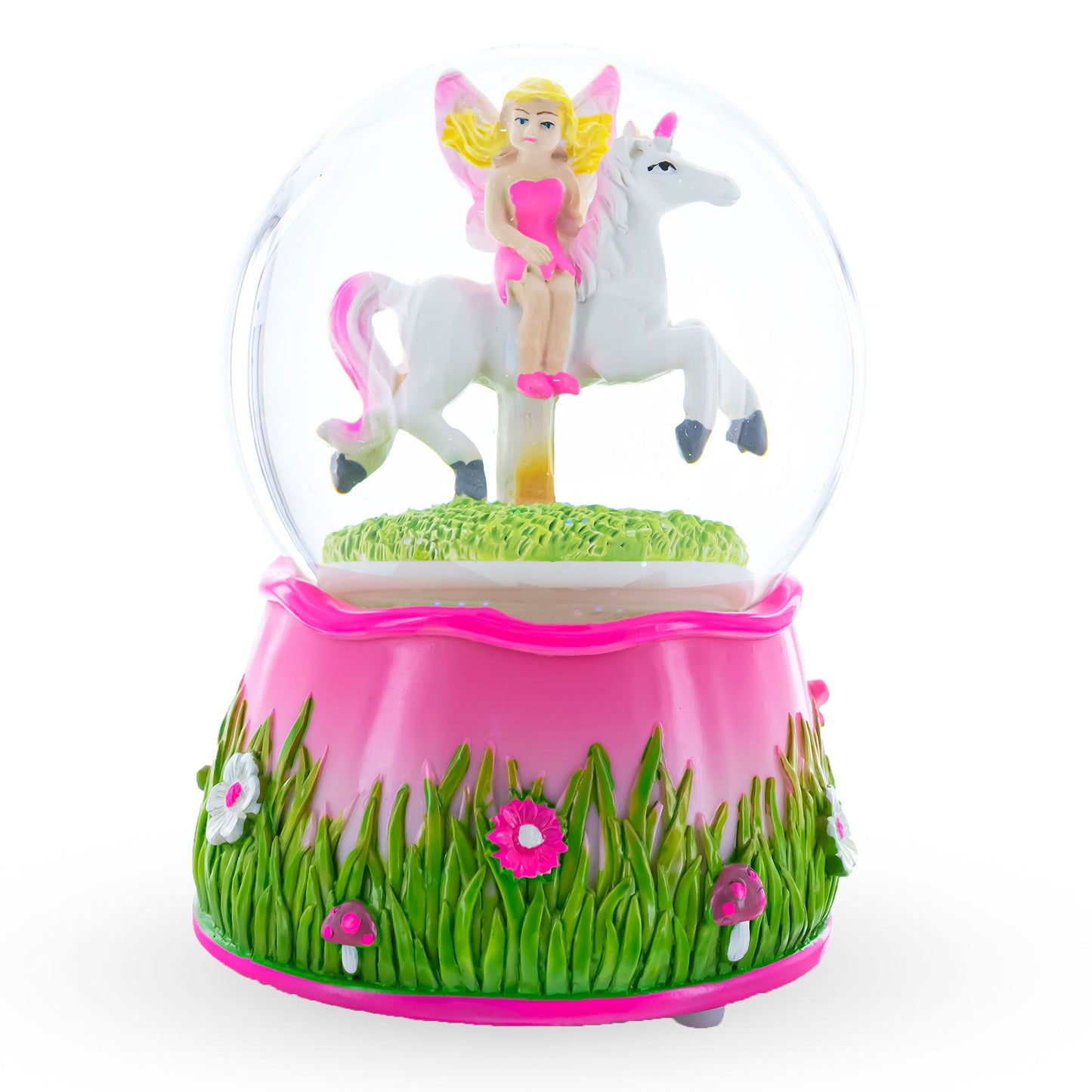 Unicorn Carousel with Fairy Musical Water Snow Globe