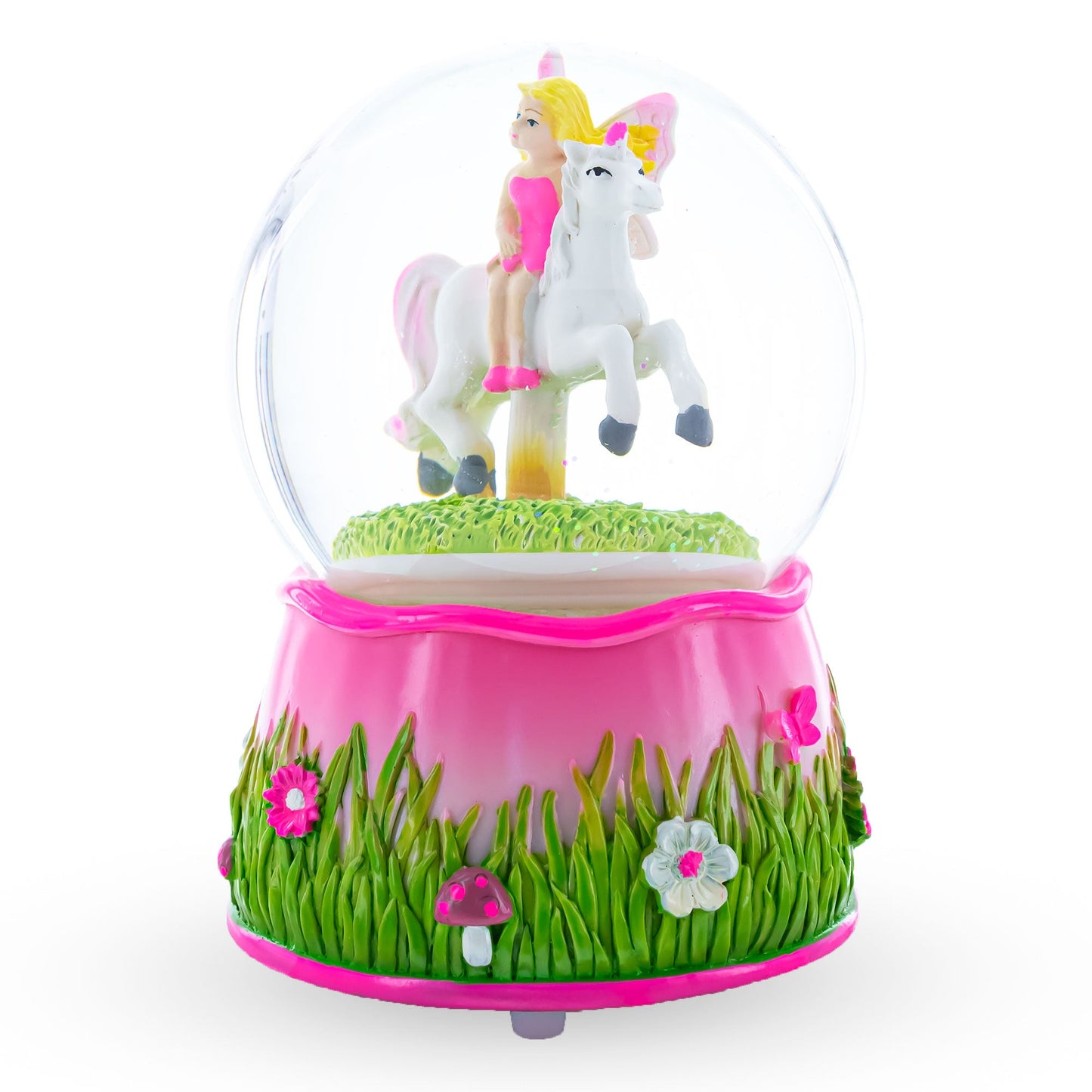 Unicorn Carousel with Fairy Musical Water Snow Globe