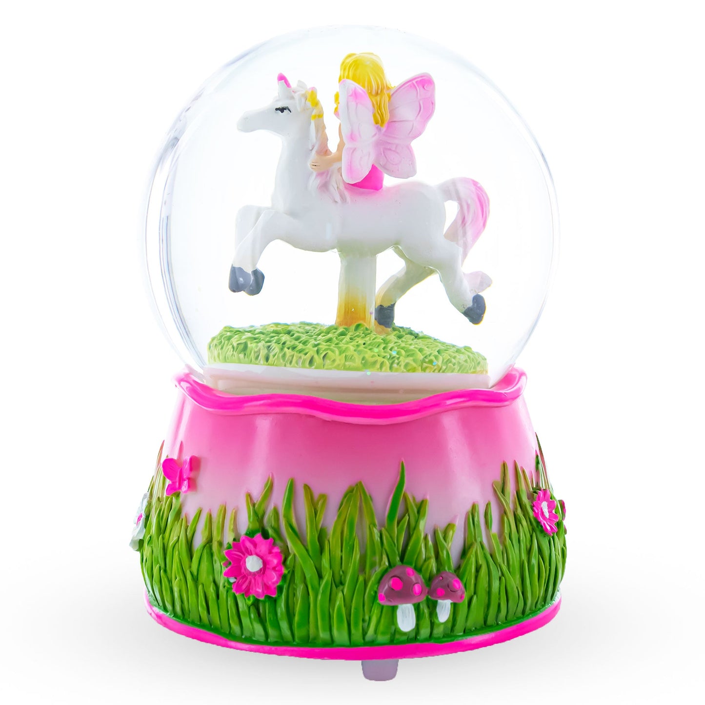 Unicorn Carousel with Fairy Musical Water Snow Globe