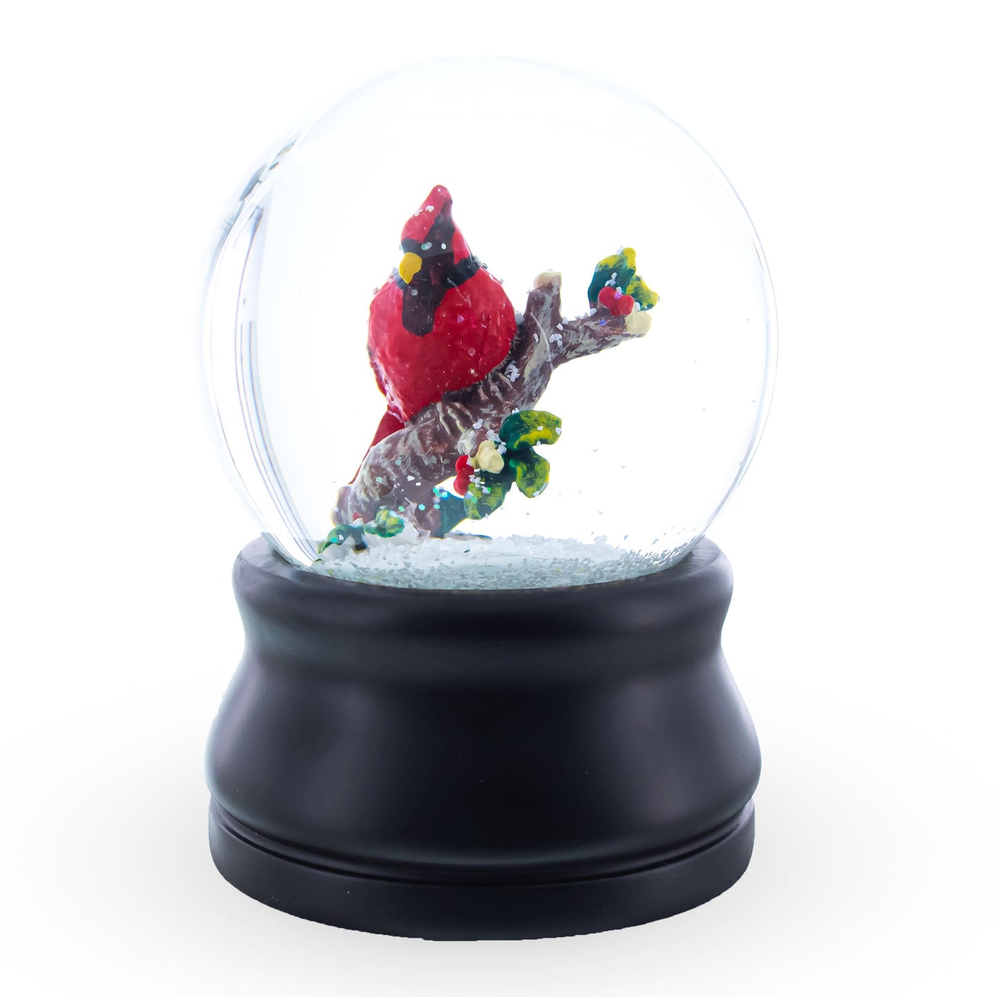 Red Cardinal on a Branch Musical Water Snow Globe