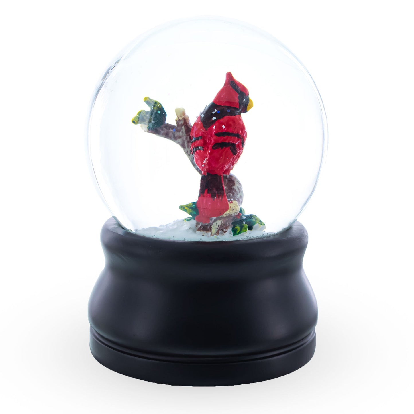 Red Cardinal on a Branch Musical Water Snow Globe