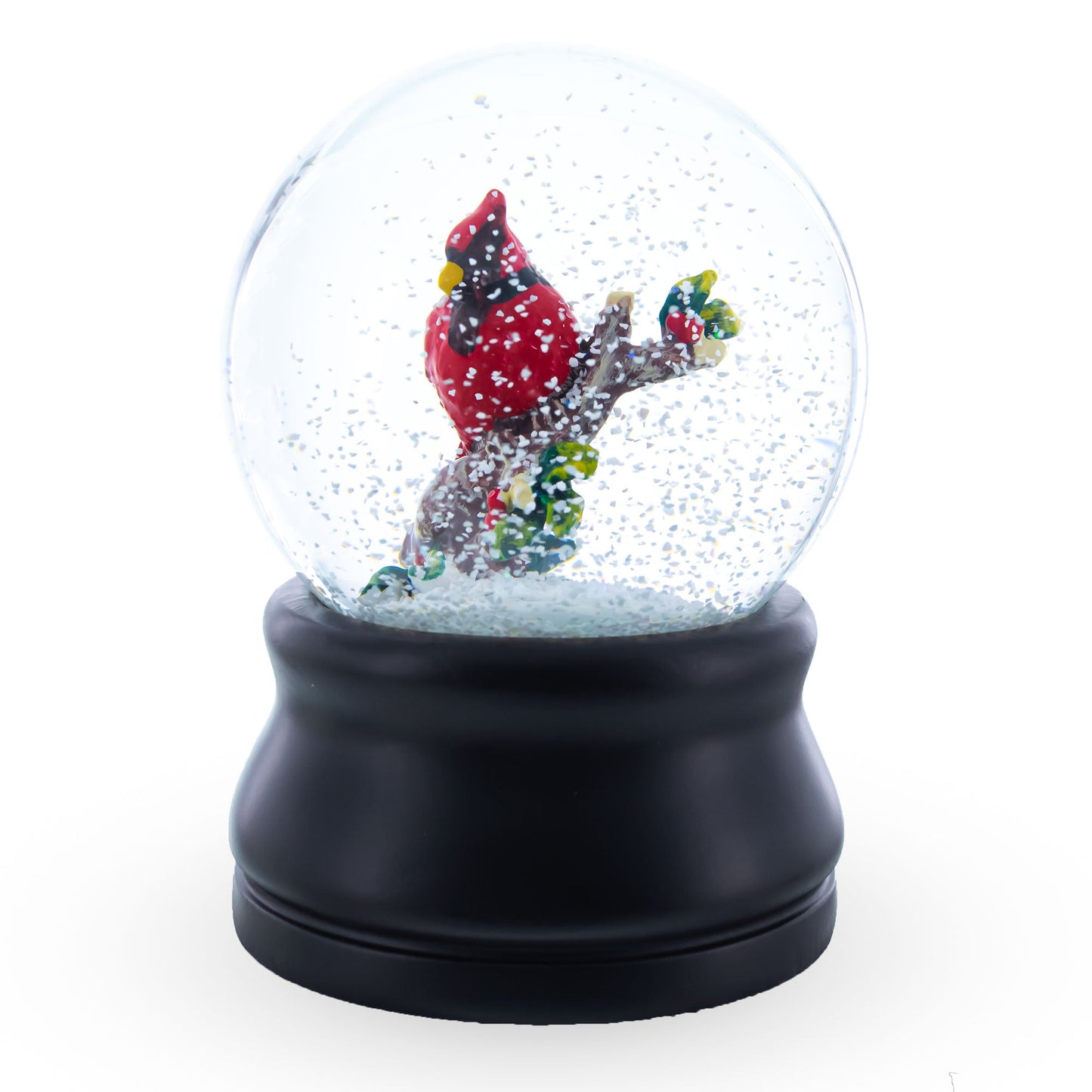 Red Cardinal on a Branch Musical Water Snow Globe