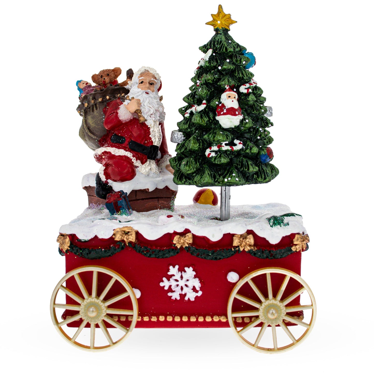 Spinning Christmas Tree Musical Box on Wheels