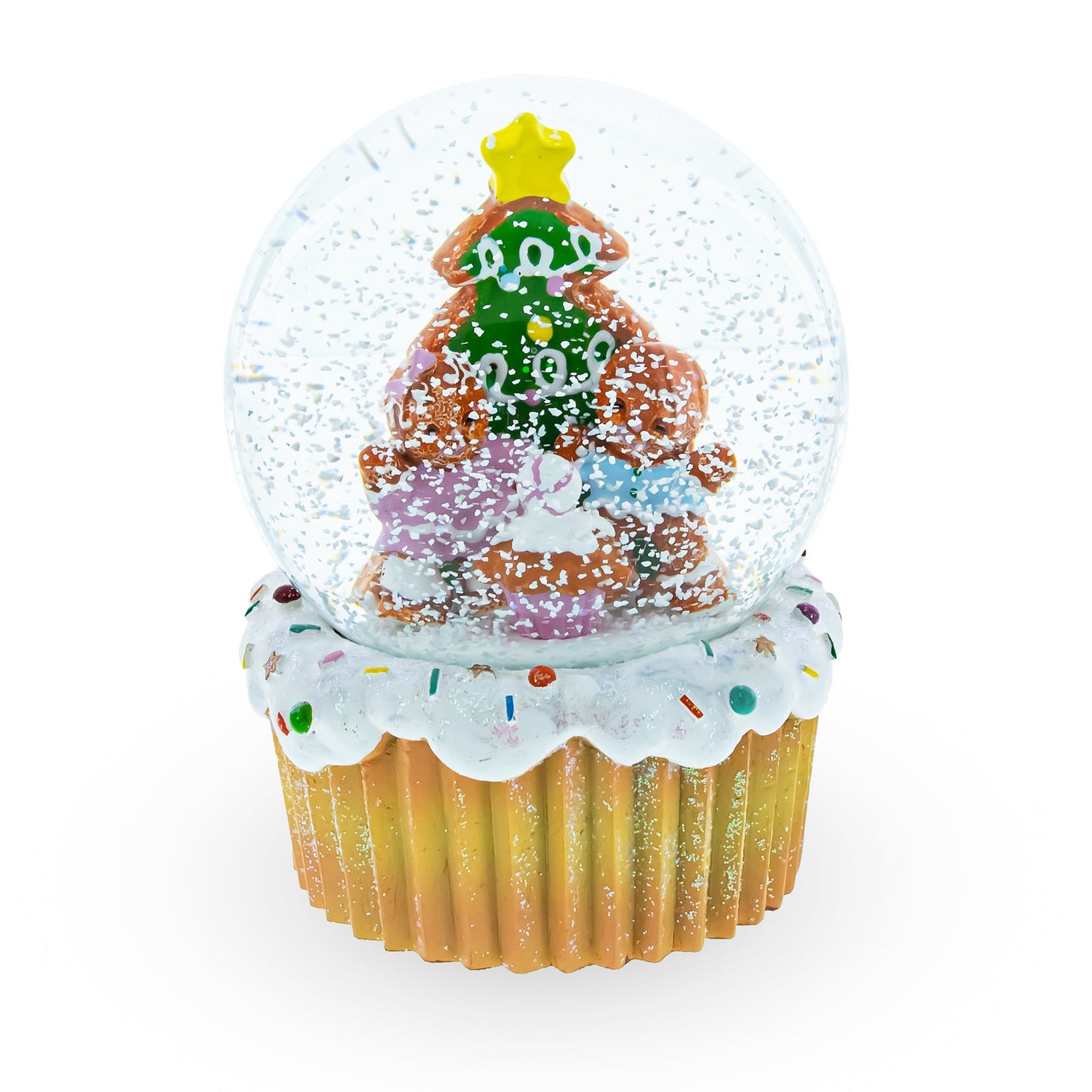 Gingerbread Family and Cupcake Musical Christmas Water Globe