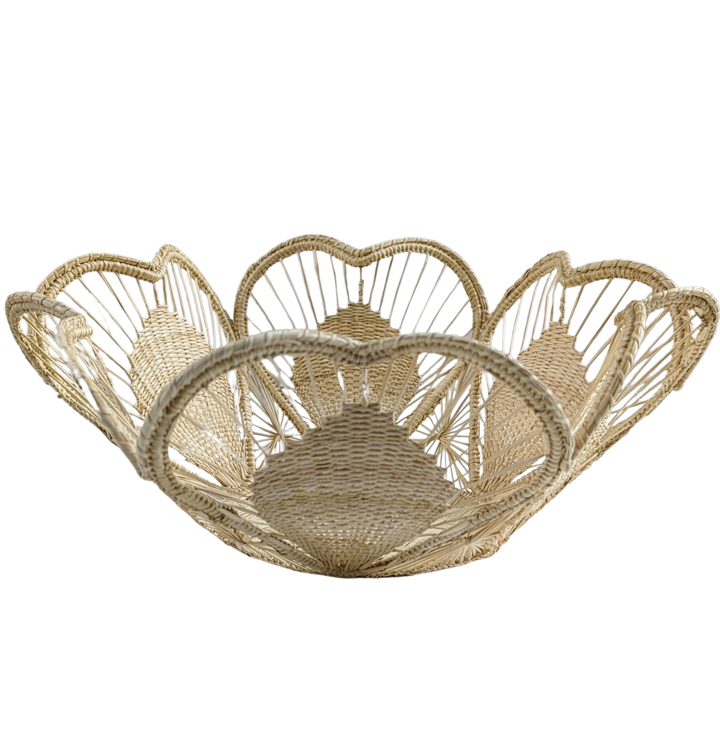 10" Floral Handwoven Iraca Bread Basket