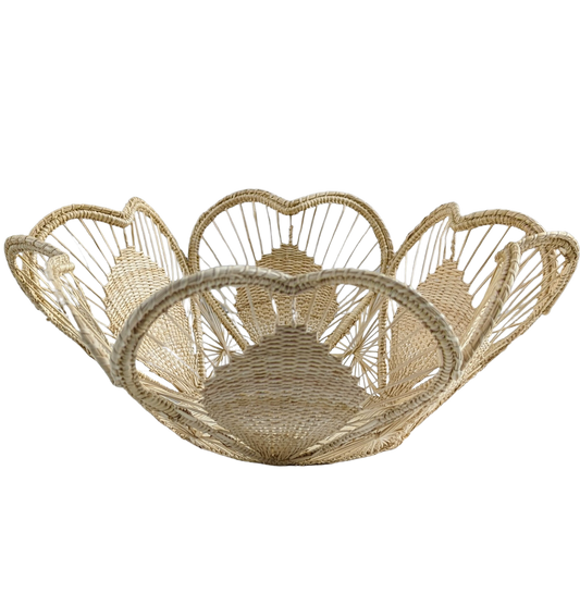 10" Floral Handwoven Iraca Bread Basket