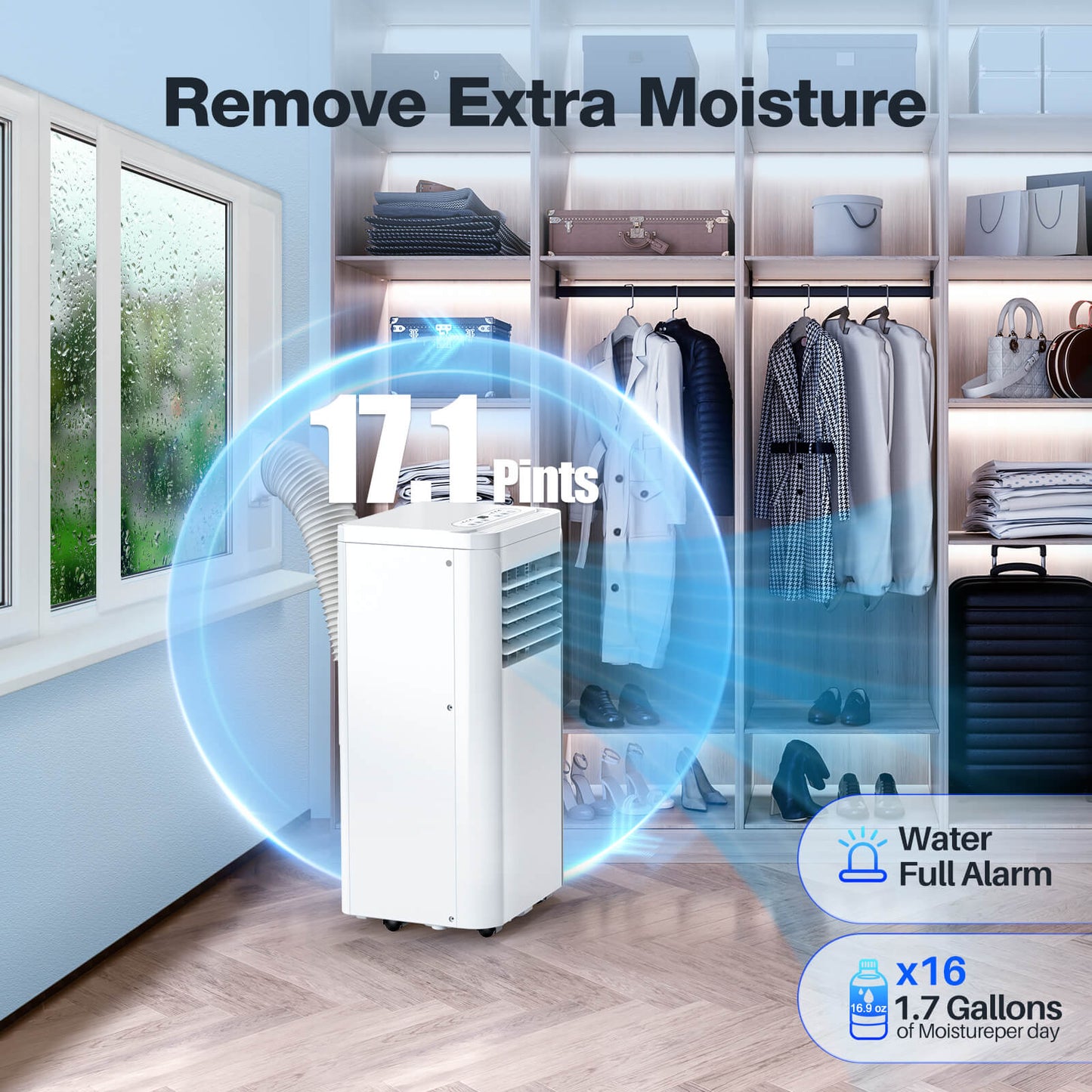 Portable Air Conditioner with Dehumidifier & Fan Modes A5407