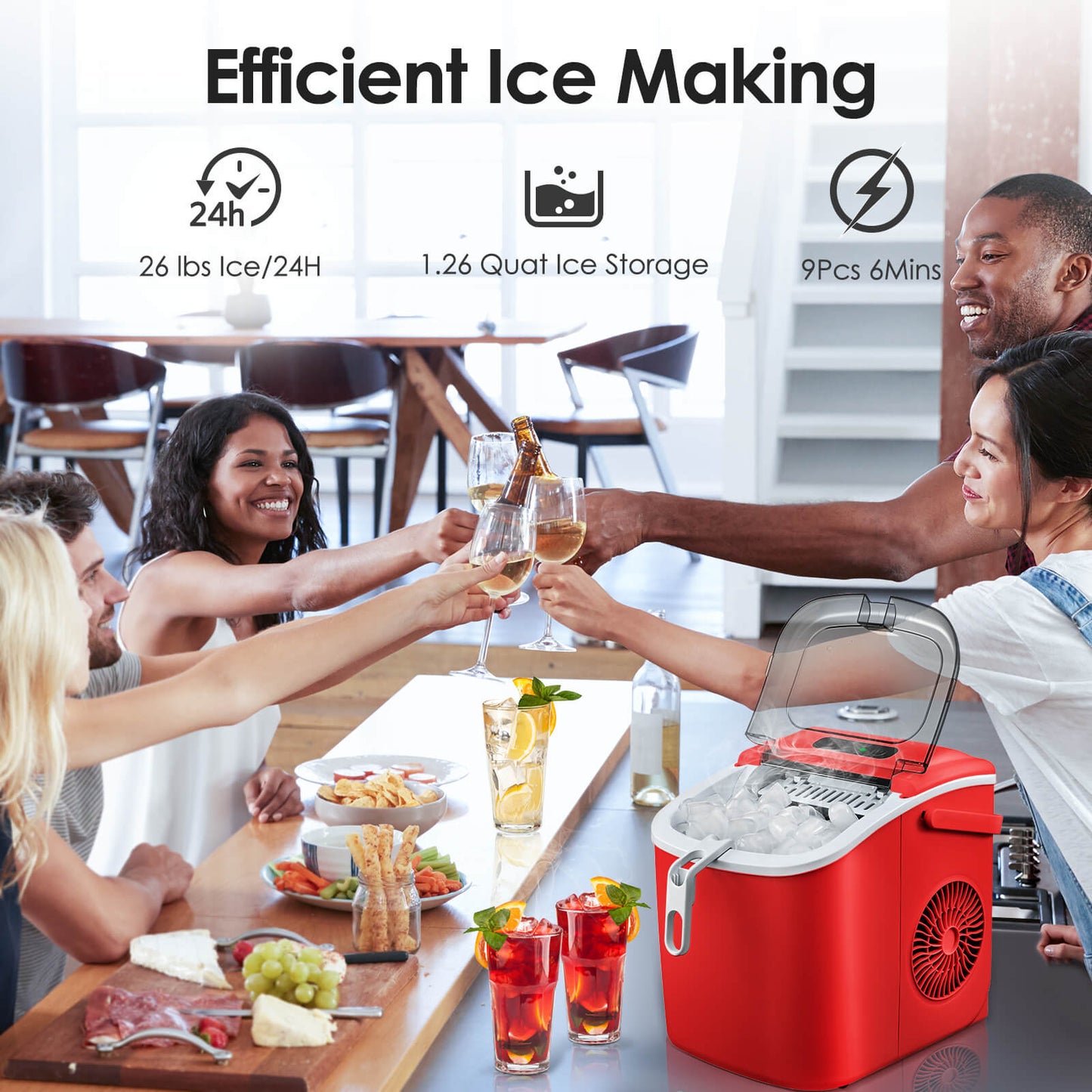 Portable Ice Maker with Handle Z5822H