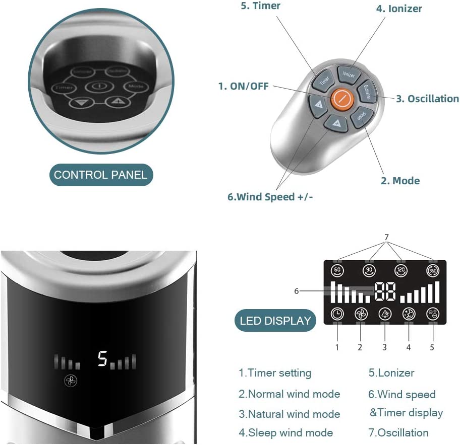 Portable Oscillating Tower Fan