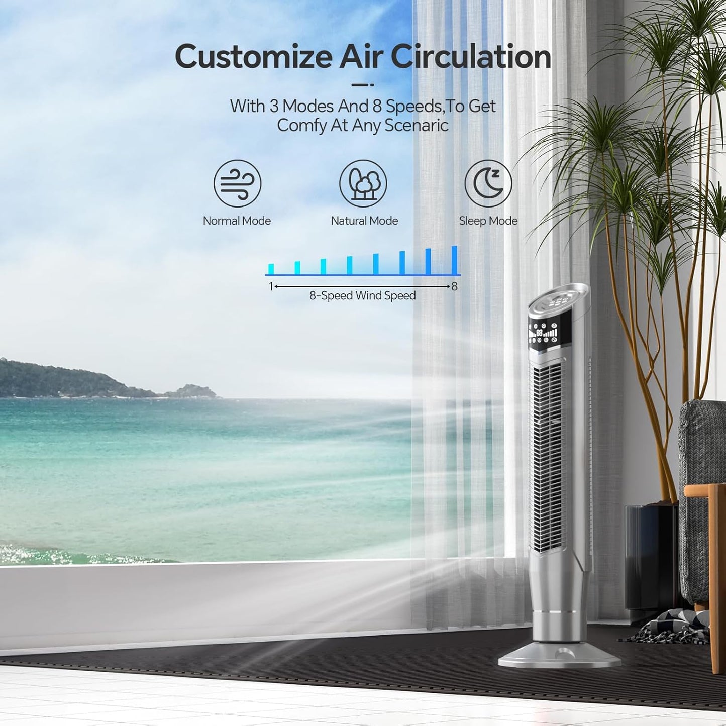 Portable Oscillating Tower Fan