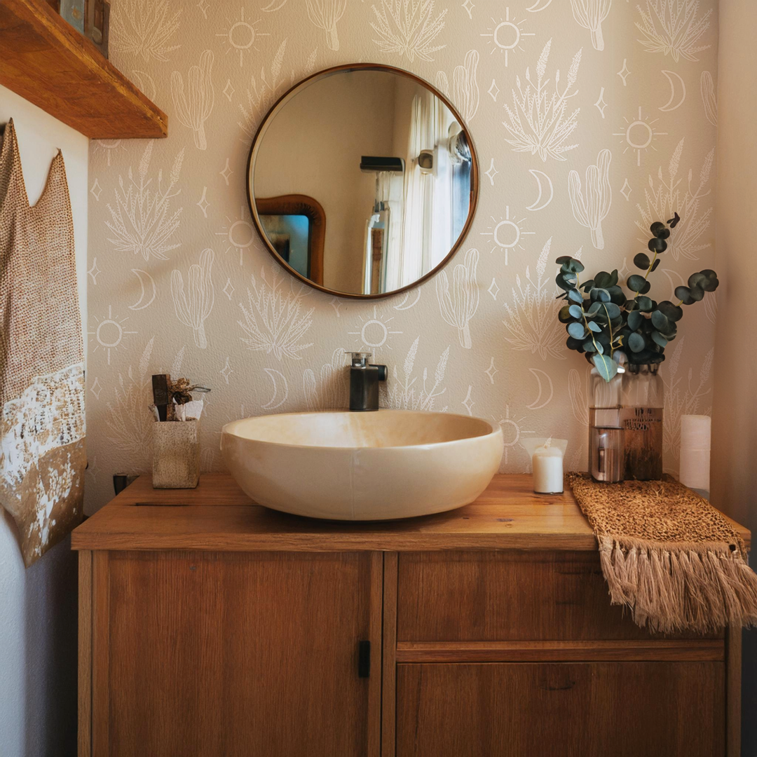 Desert Sky Wallpaper, small pattern, sand and white