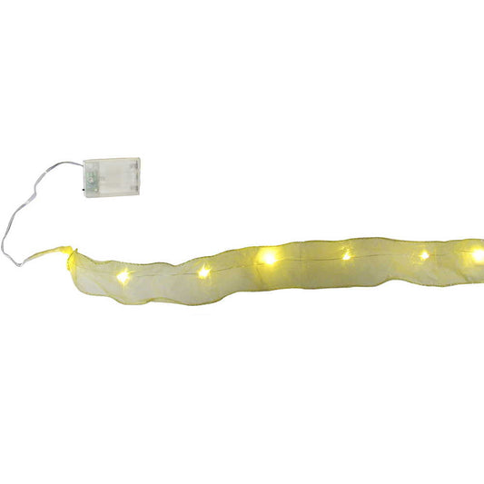 20-Light Battery-Operated Ribbon Lights - Gold