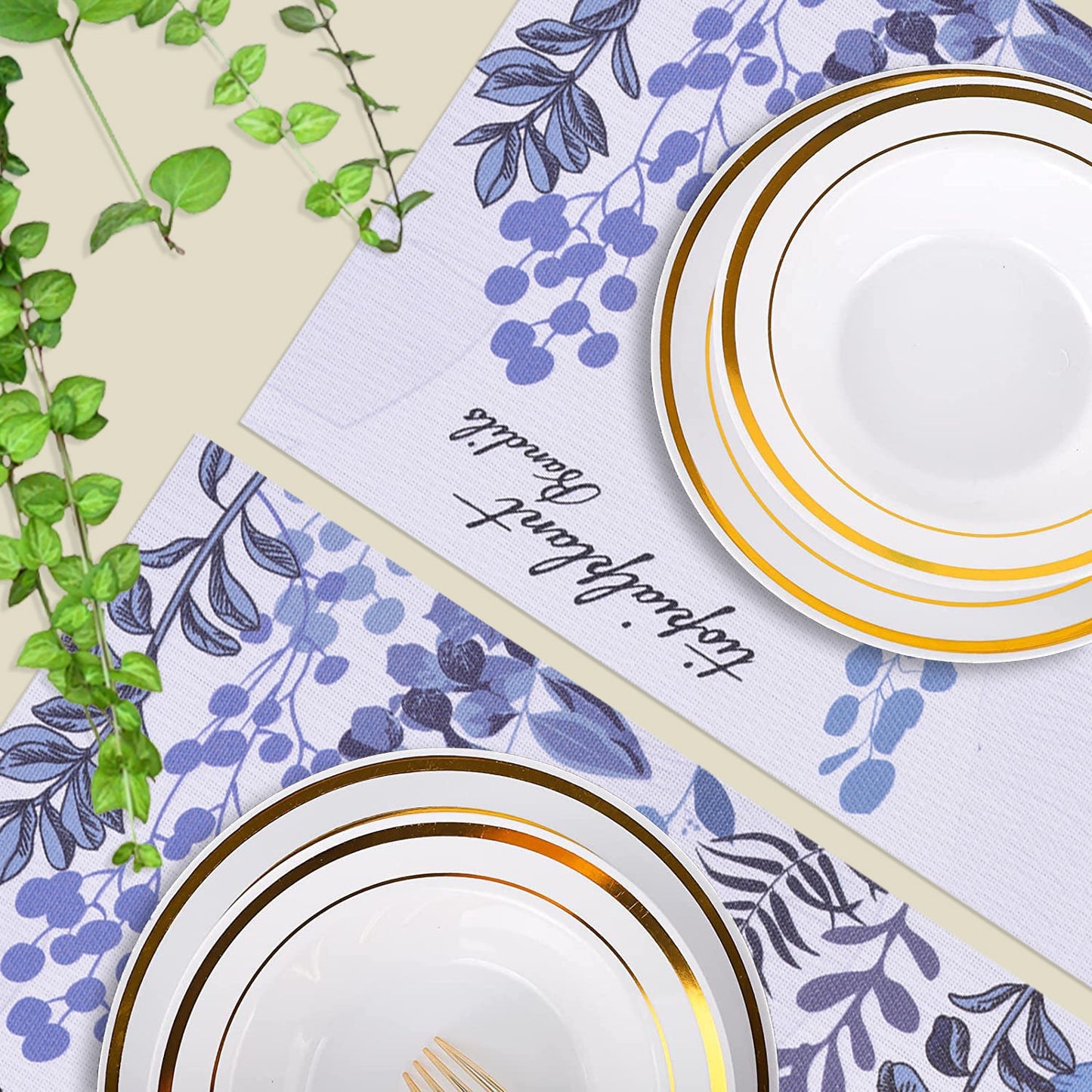 PVC Placemats – Durable Blue Dining Table Mats | Heat Resistant & Non Slip