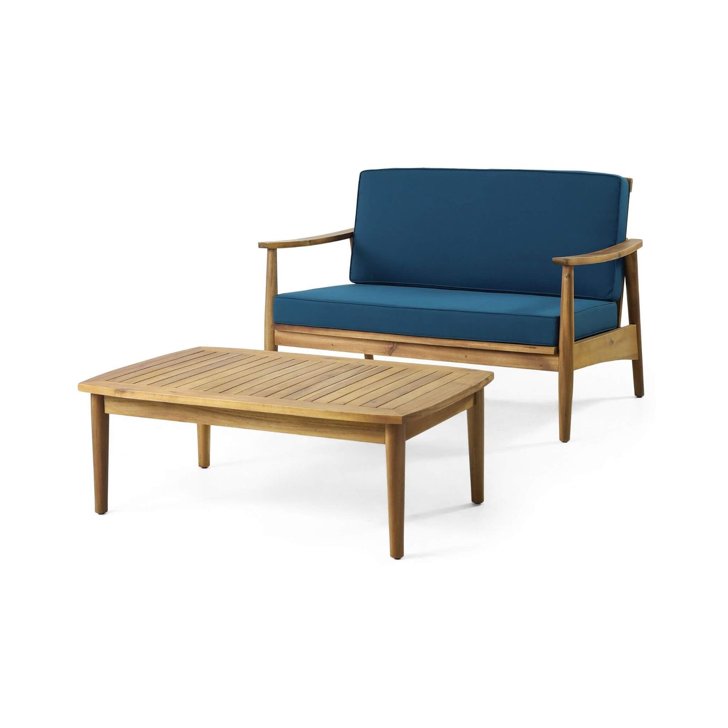 Premium 4-Piece Wooden Outdoor Patio Conversation Seating Set With Cushions (SAK31469)