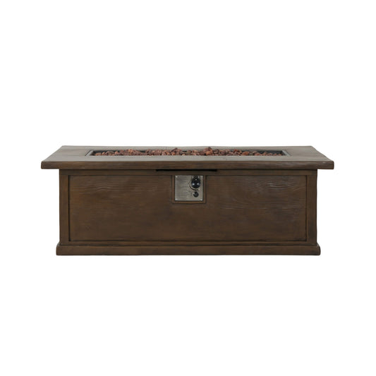 Premium 56" Transitional Rectangular Outdoor Propane Gas Fire Pit Table, 50K BTU (SAK25790)