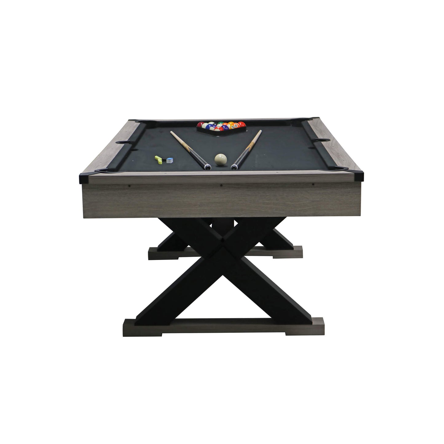 Premium 7FT Wood Billiards Pool Snooker Table Game Set With X-Shaped Legs (SAK32091)