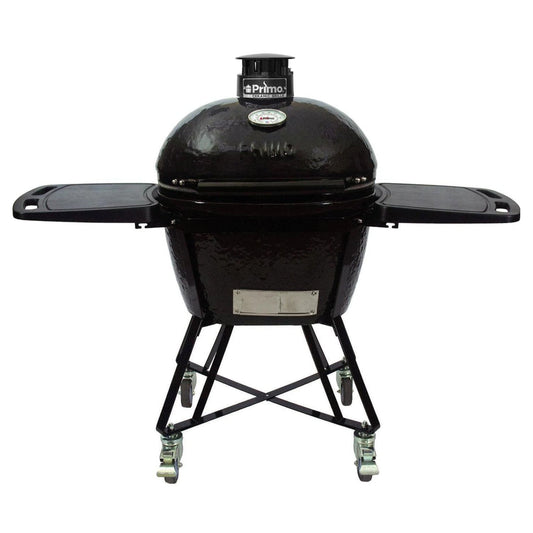 Primo Oval Large 300 All-In-One Ceramic Kamado Grill W/ Cradle, Side Shelves & Stainless Steel Grates [PGCLGC] (SAK21293)