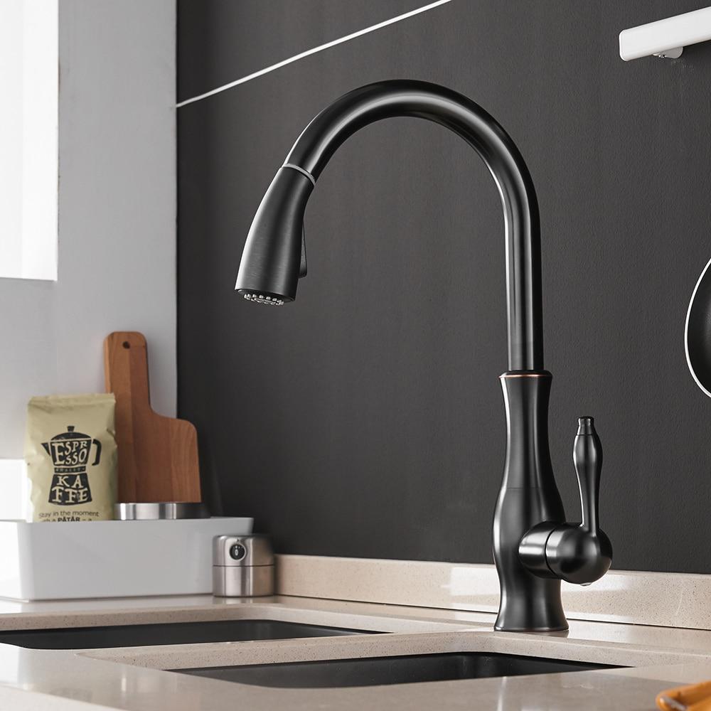 Max Swivel Spout Pull-Down Single-Hole Kitchen Sink Faucet