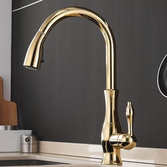 Max Swivel Spout Pull-Down Single-Hole Kitchen Sink Faucet