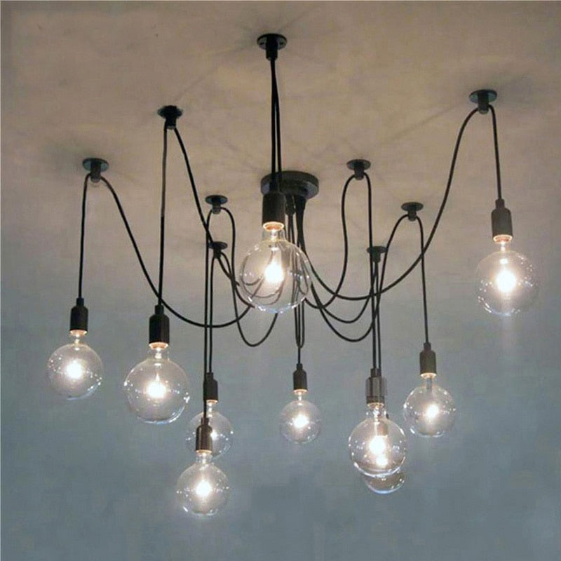 Emma's LED Spider Chandelier - DIY Art Ceiling Lamp with Adjustable Wires