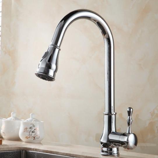 Max Swivel Spout Pull-Down Single-Hole Kitchen Sink Faucet
