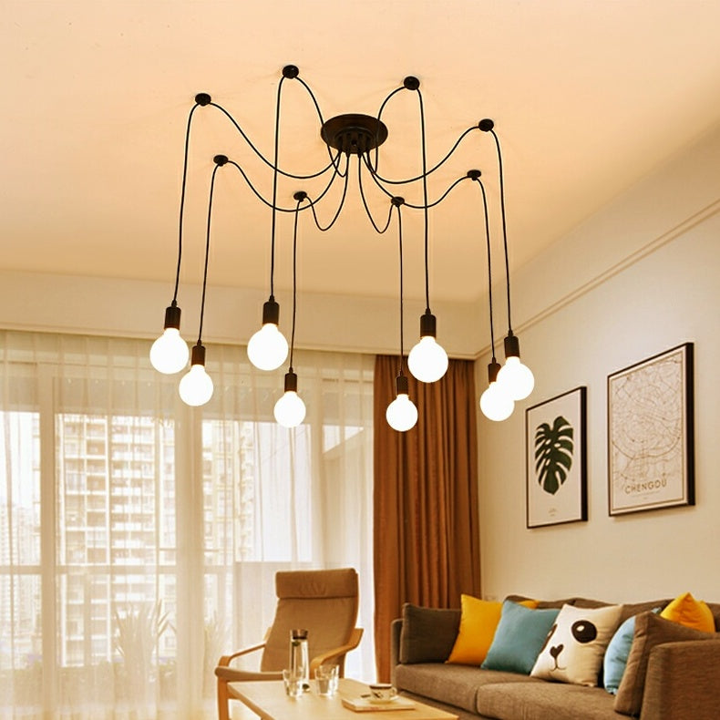 Emma's LED Spider Chandelier - DIY Art Ceiling Lamp with Adjustable Wires