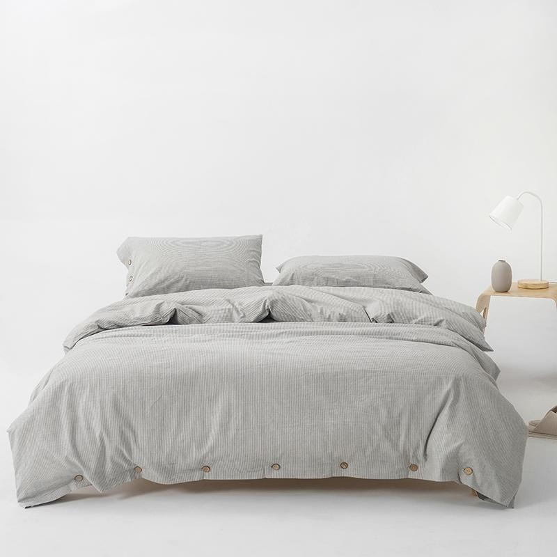 Olivia Stripe Ultra Soft Duvet Cover Set 100% Washed Cotton