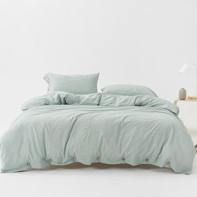 Olivia Stripe Ultra Soft Duvet Cover Set 100% Washed Cotton