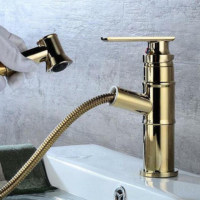 Langfoss Pull-Out Single-Hole Bathroom Faucet