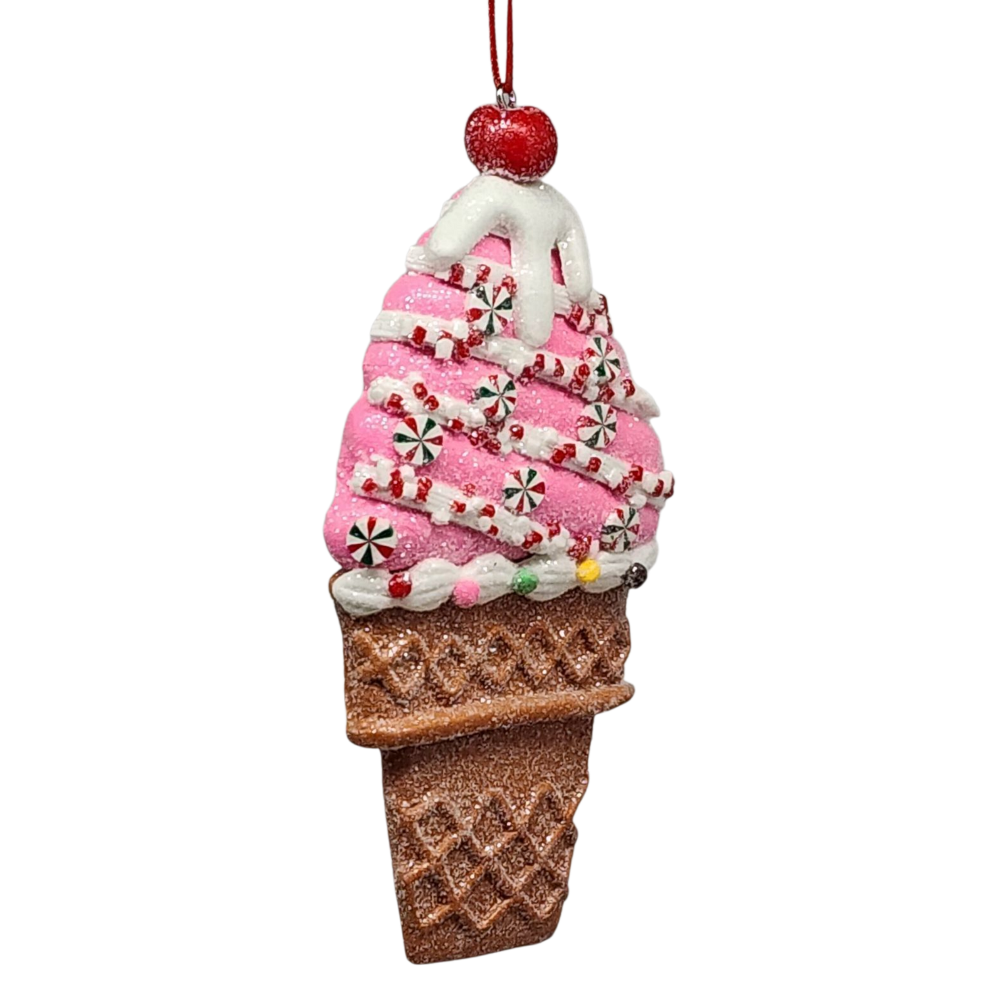 Claydough Ice Cream Ornament - Strawberry