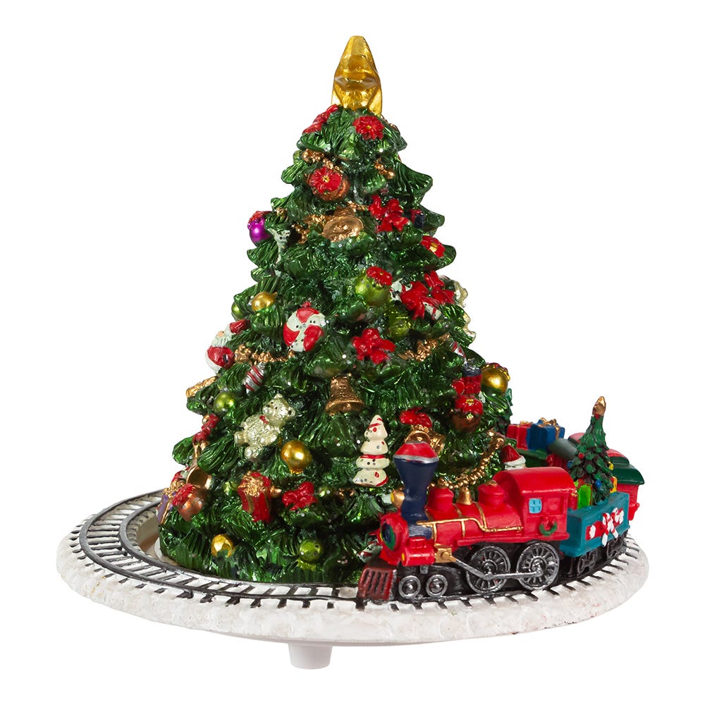 Christmas Tree With Revolving Train Music Box