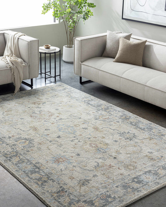 Ahmaud Beige & Light Gray Thick Luxe Area Rug