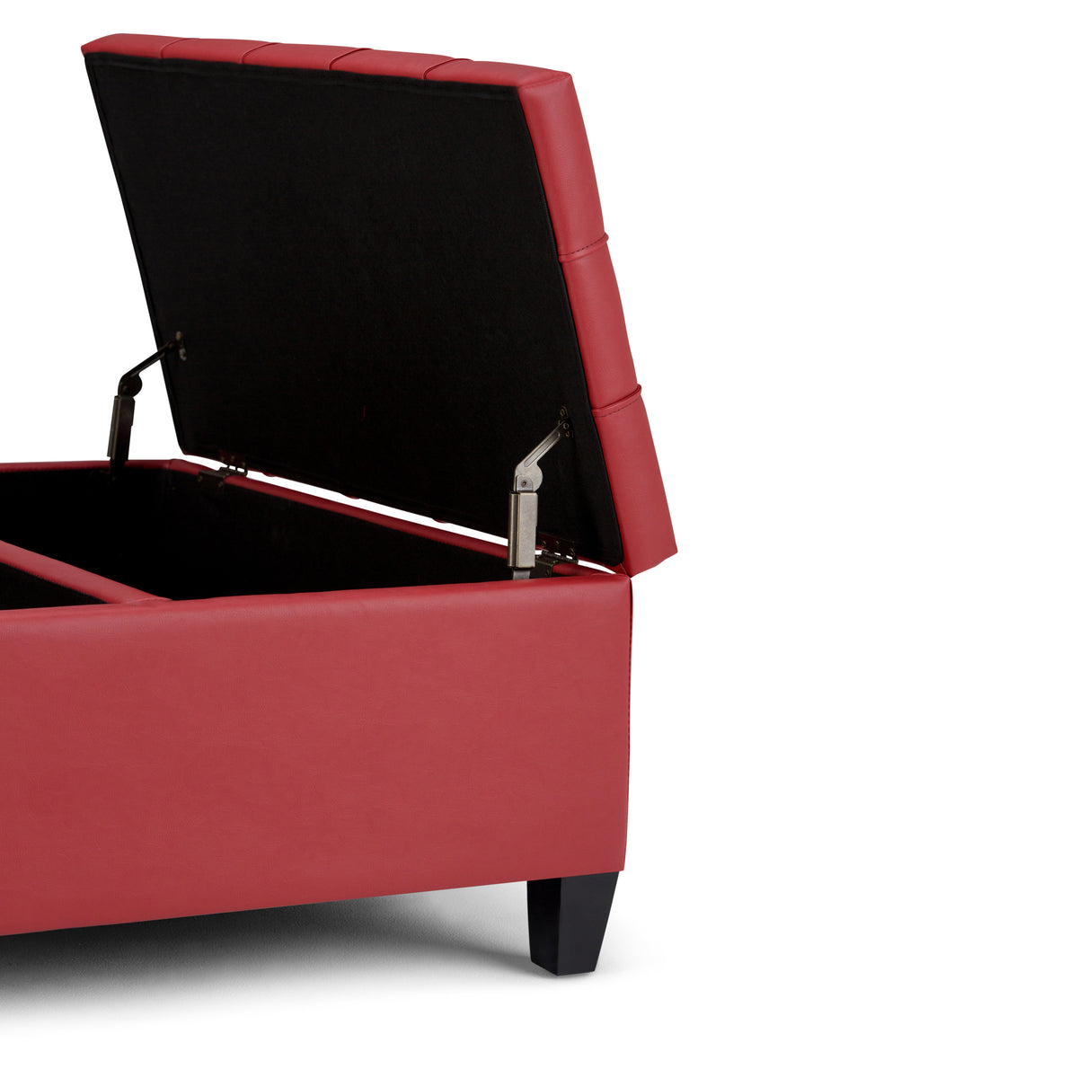 Harrison 36 Inch Wide Coffee Table Storage Ottoman in Crimson